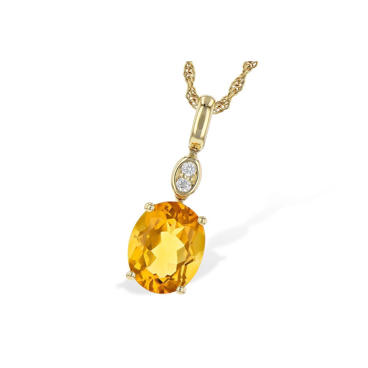 14KT Gold Citrine Necklace