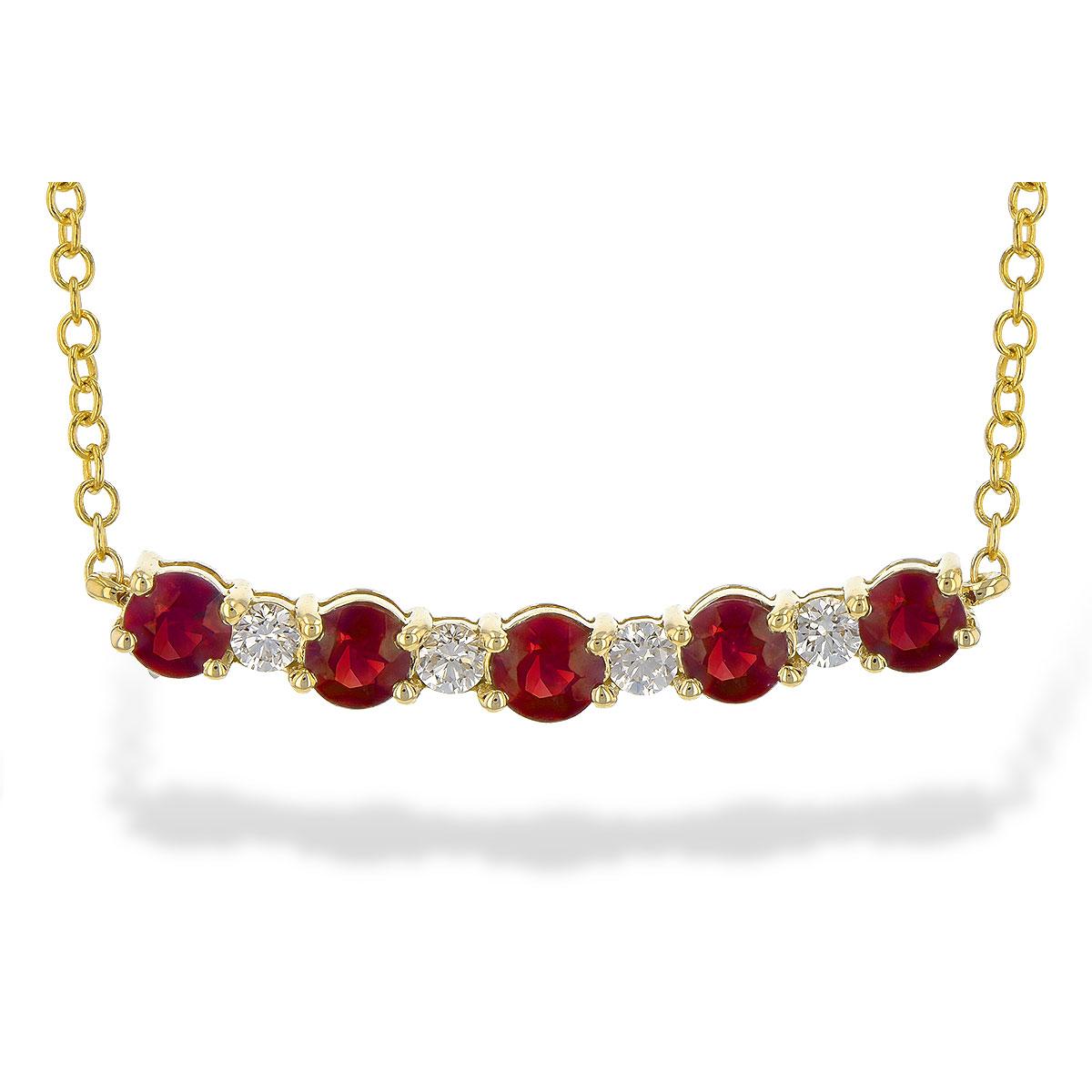 14KT Gold Ruby Necklace