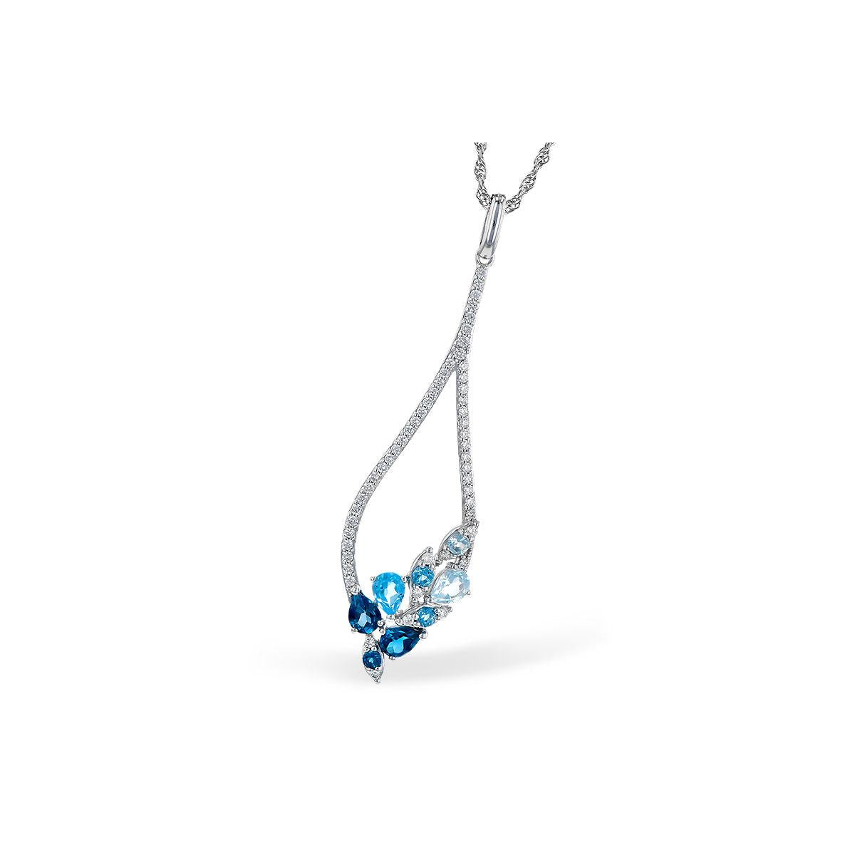 14KT Gold Blue Topaz Necklace