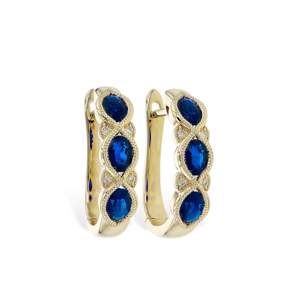 14KT Gold Sapphire Earrings