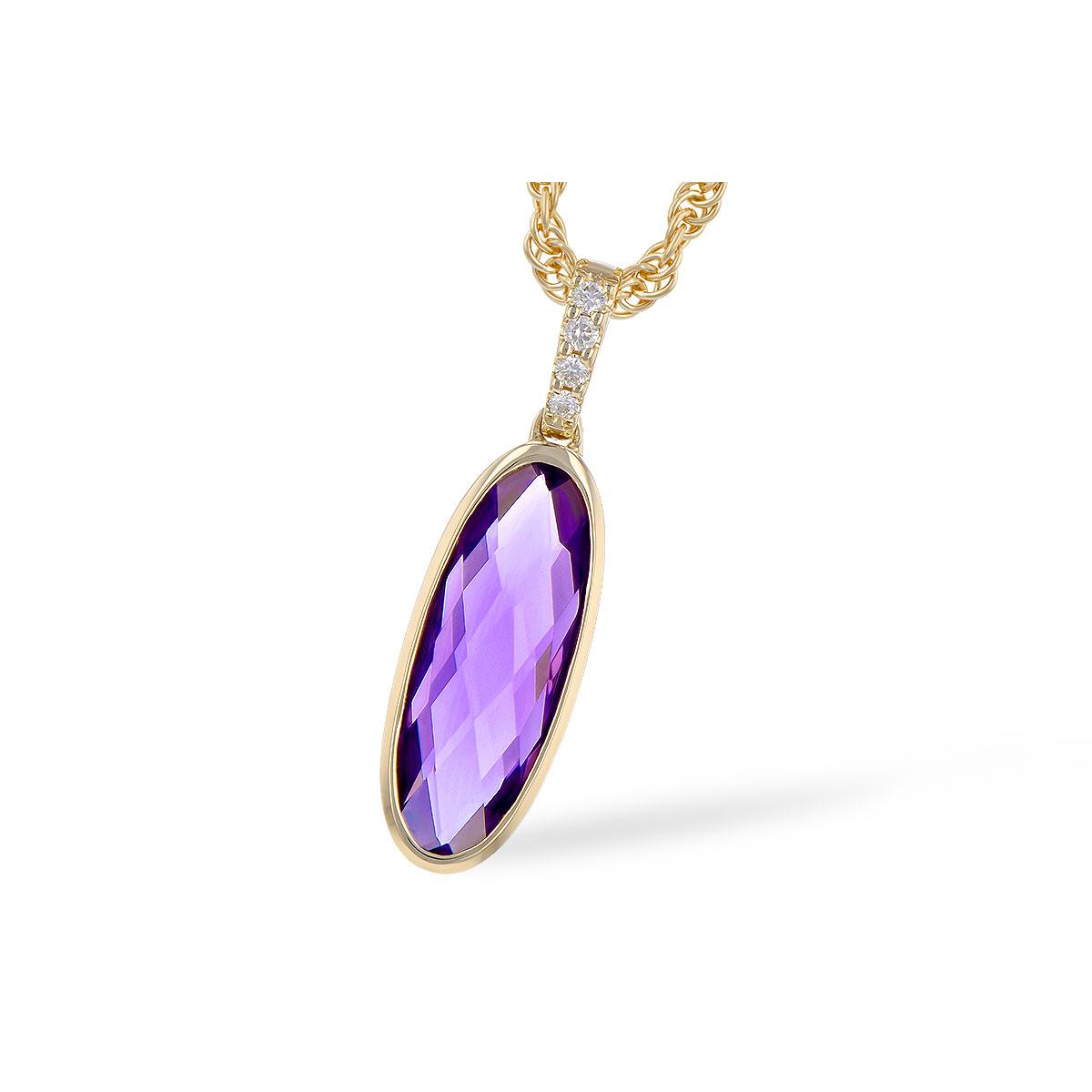 14KT Gold Amethyst Necklace