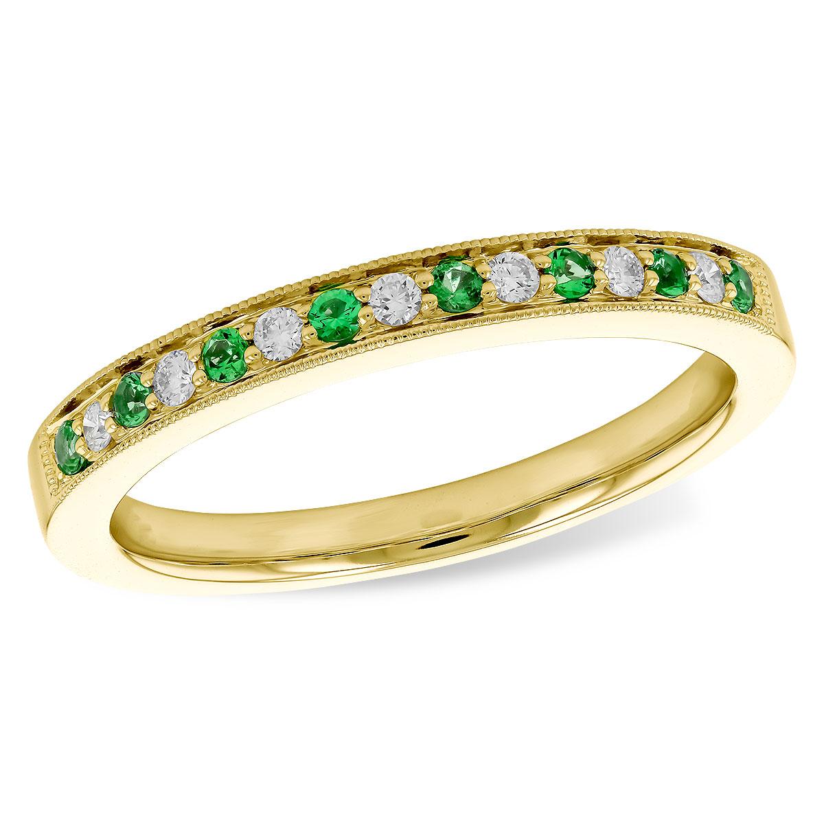 14KT Gold Ladies Emerald Wedding Ring