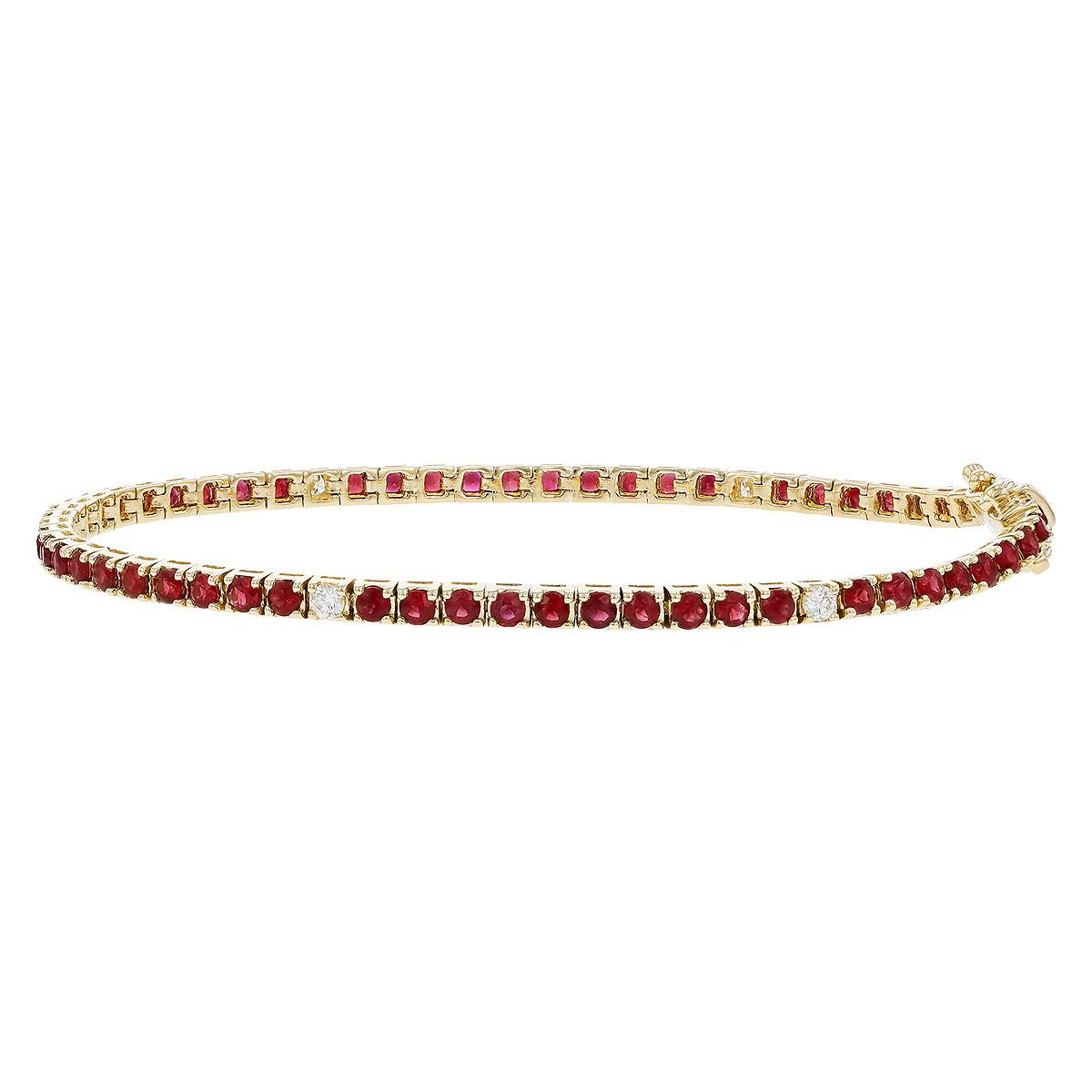 14KT Gold Ruby Bracelet