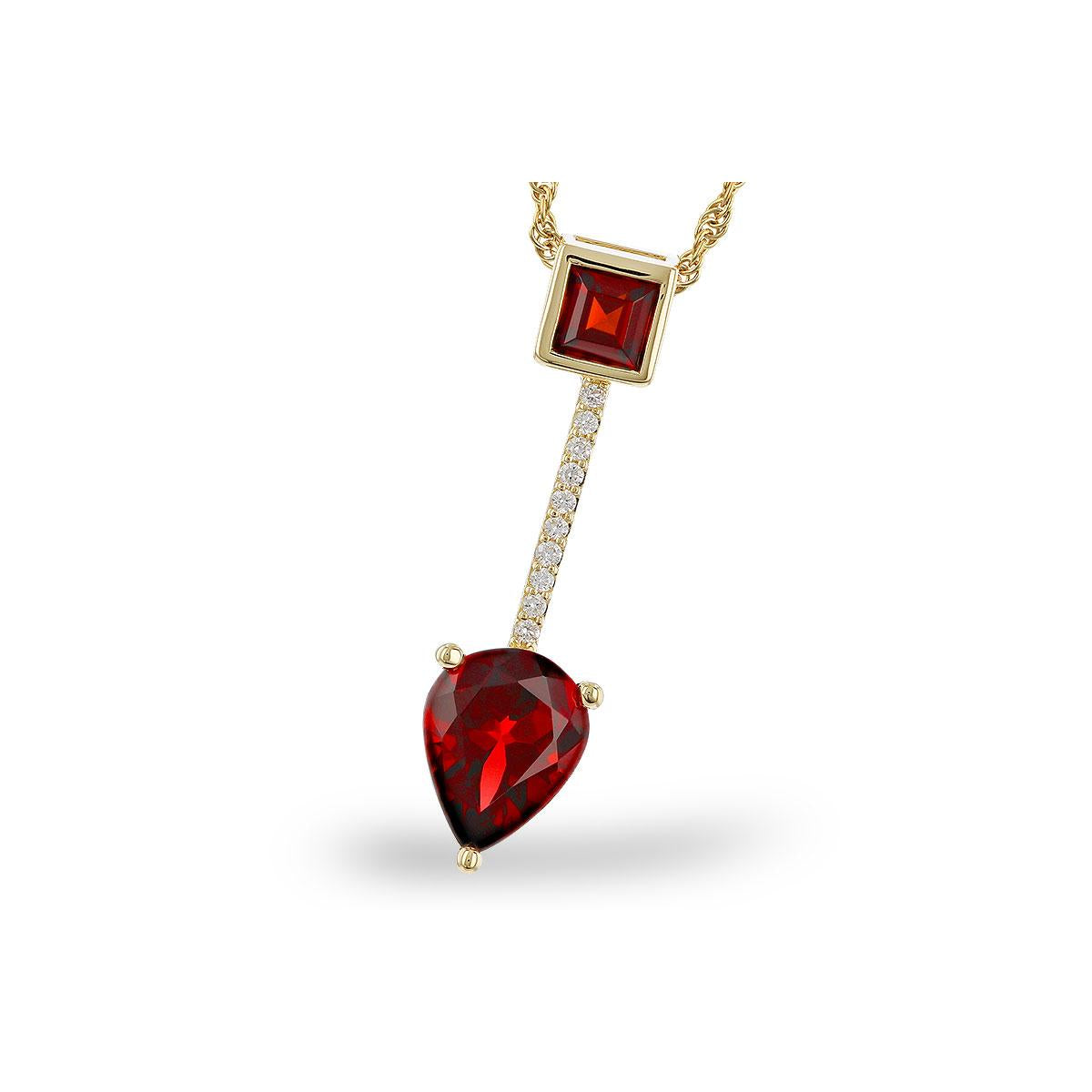 14KT Gold Garnet Necklace