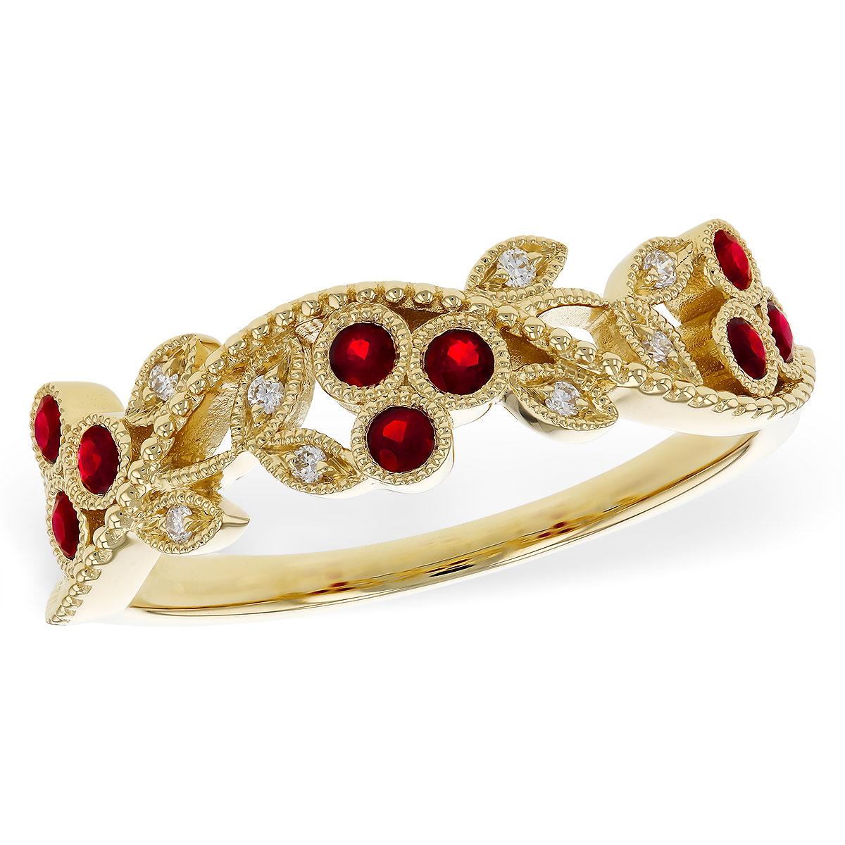 14KT Gold Ladies Ruby Wedding Ring