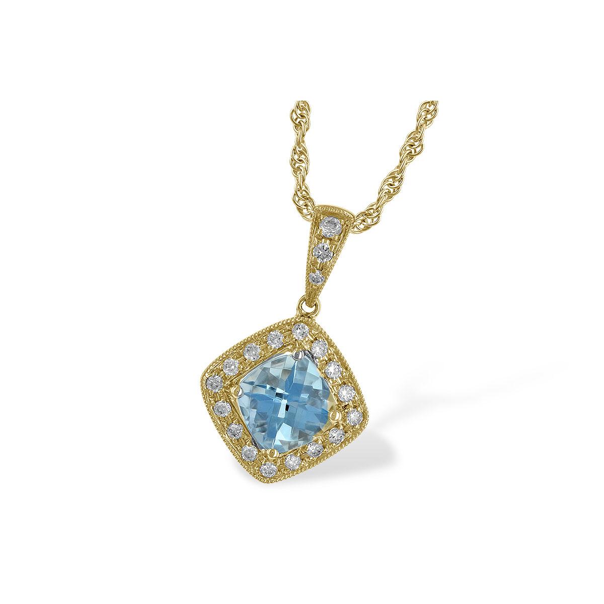 14KT Gold Aqua Necklace