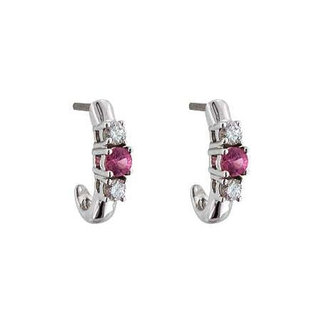 14KT Gold Pink Sapphire Earrings