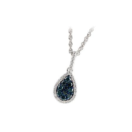 14KT Gold Blue Diamond Necklace