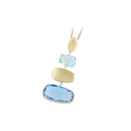14KT Gold Blue Topaz Necklace