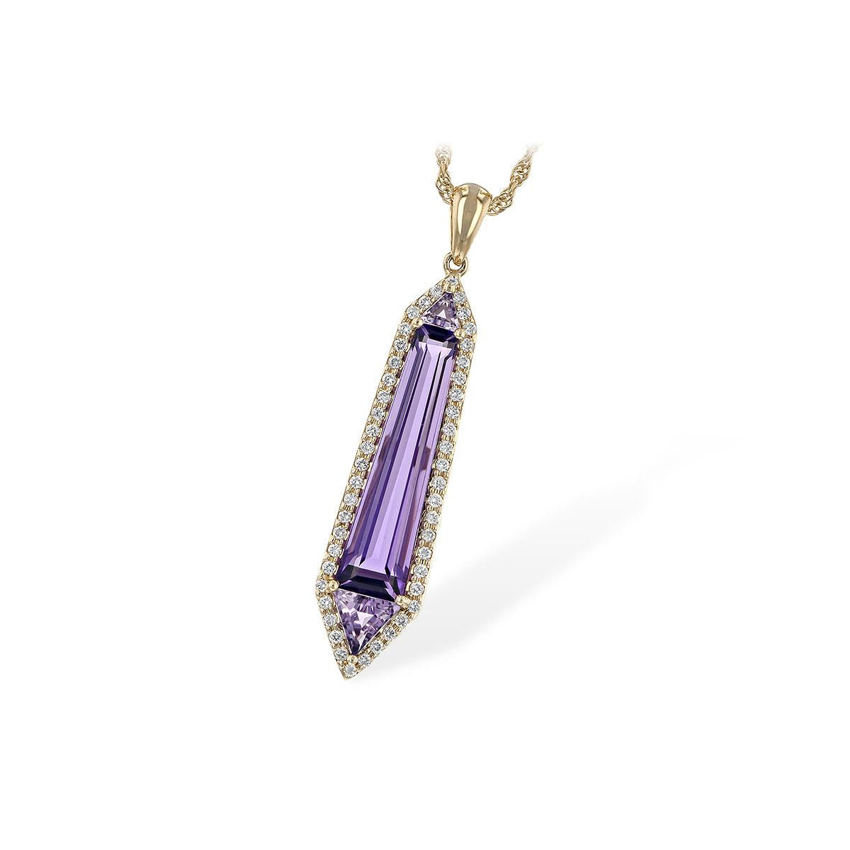 14KT Gold Amethyst Necklace