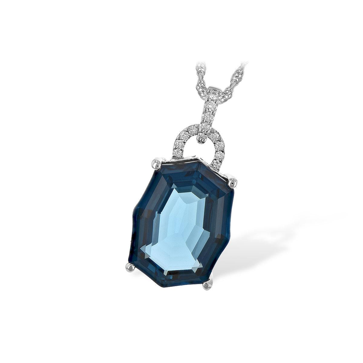 14KT Gold Blue Topaz Necklace