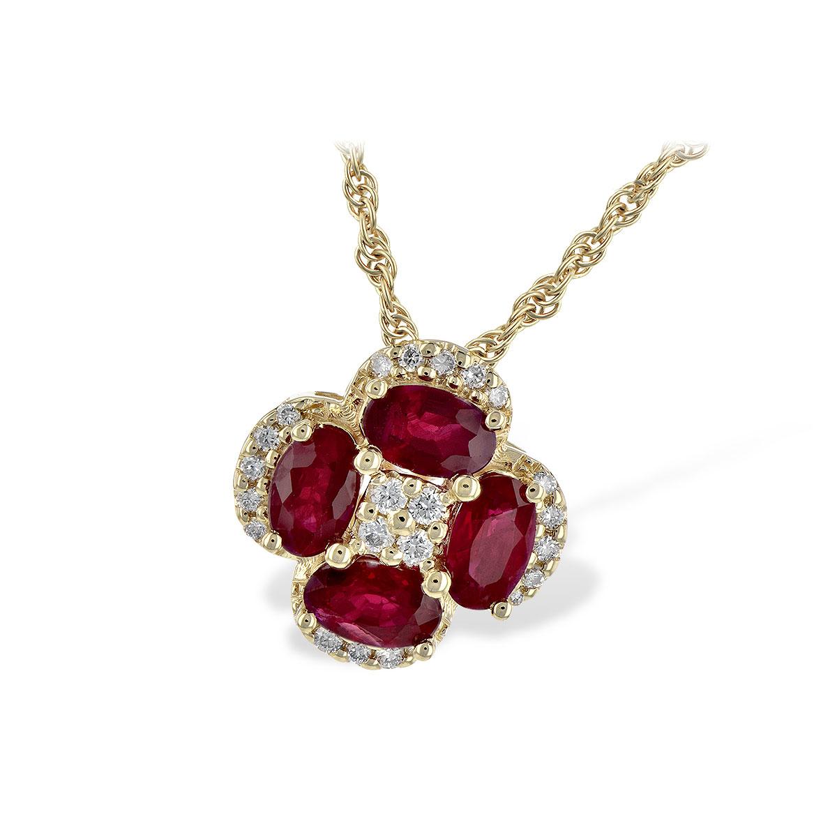 14KT Gold Ruby Necklace