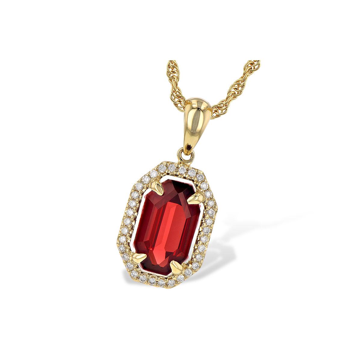 14KT Gold Garnet Necklace
