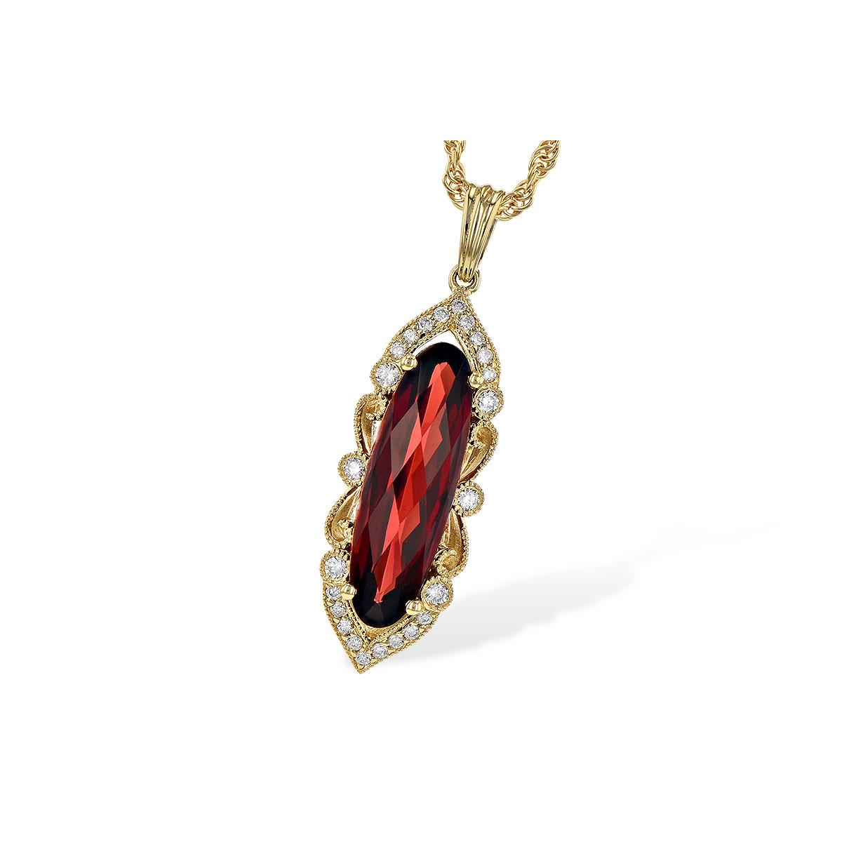 14KT Gold Garnet Necklace