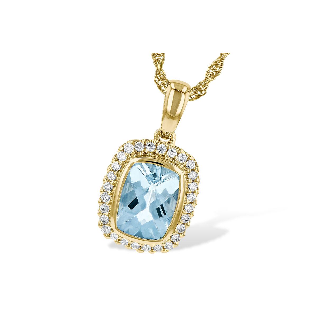 14KT Gold Aqua Necklace