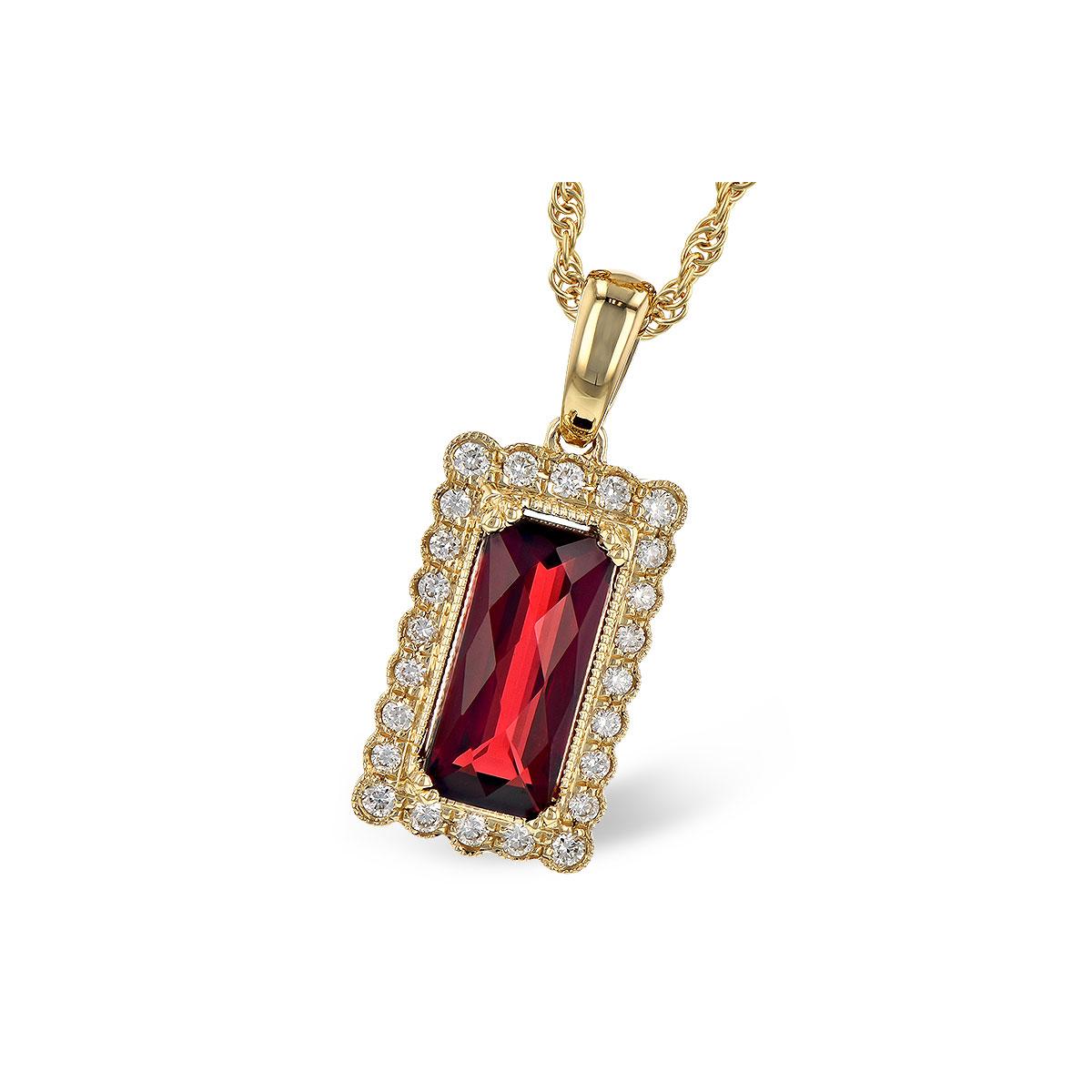 14KT Gold Garnet Necklace