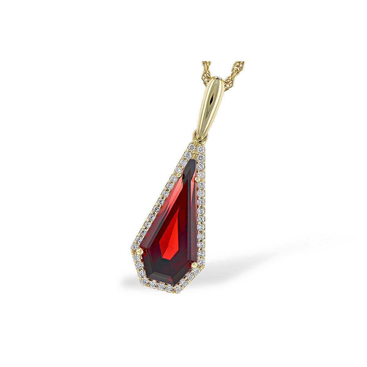 14KT Gold Garnet Necklace