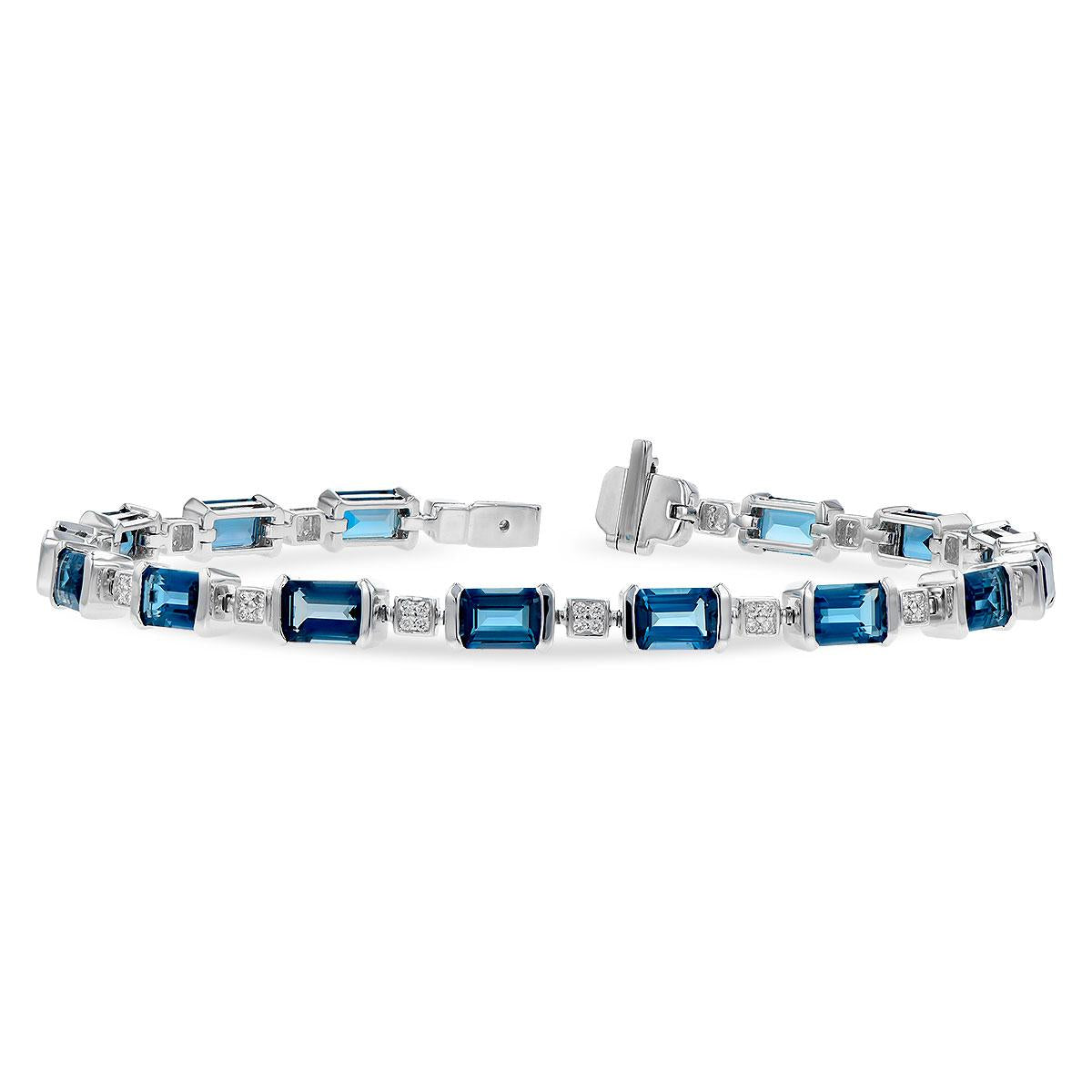 14KT Gold Blue Topaz Bracelet