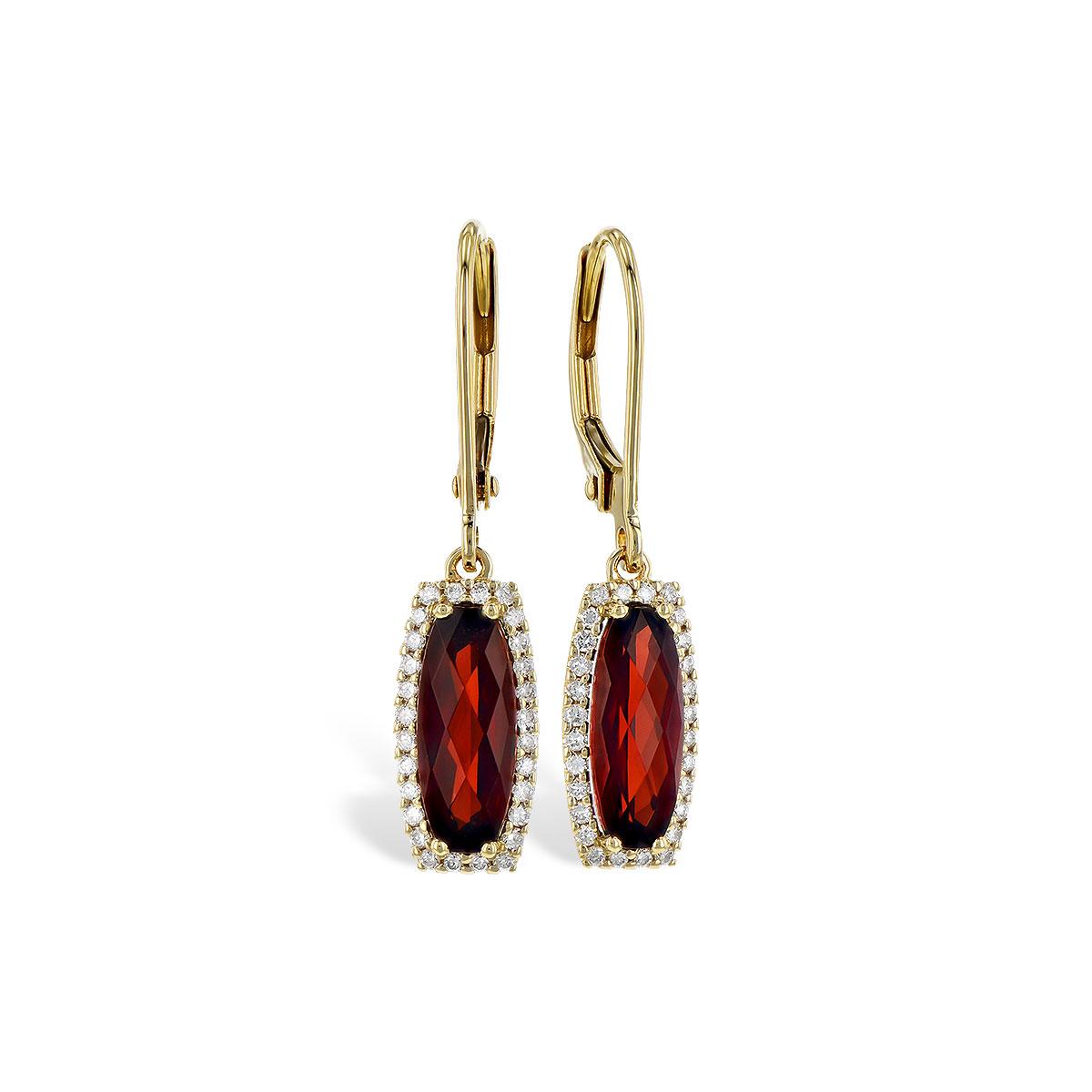 14KT Gold Garnet Earrings