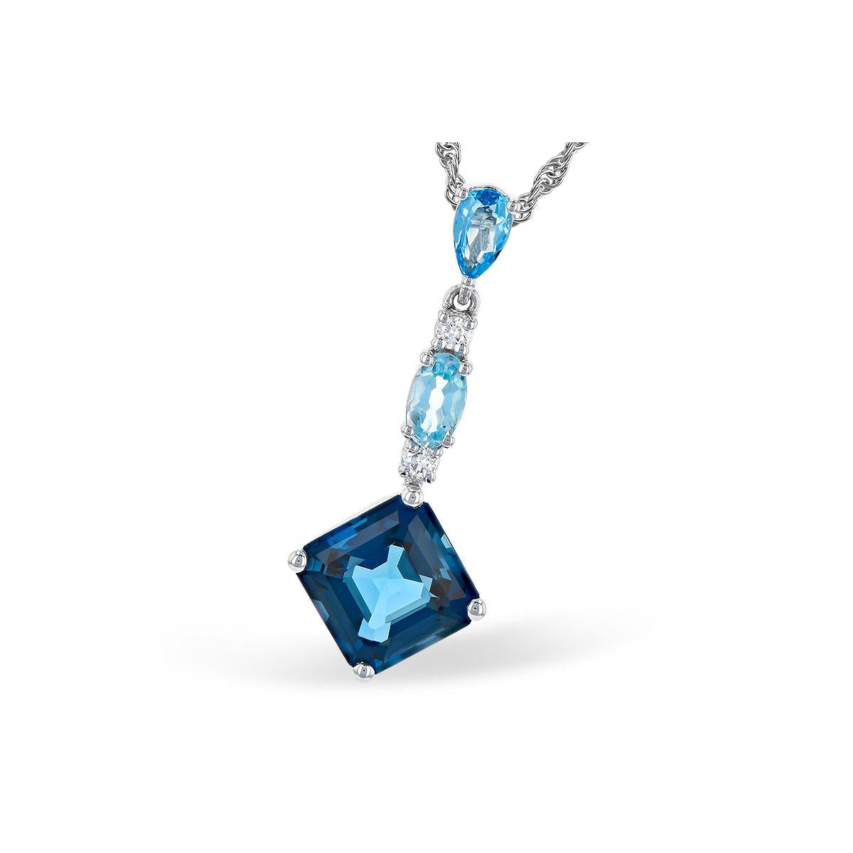 14KT Gold Blue Topaz Necklace