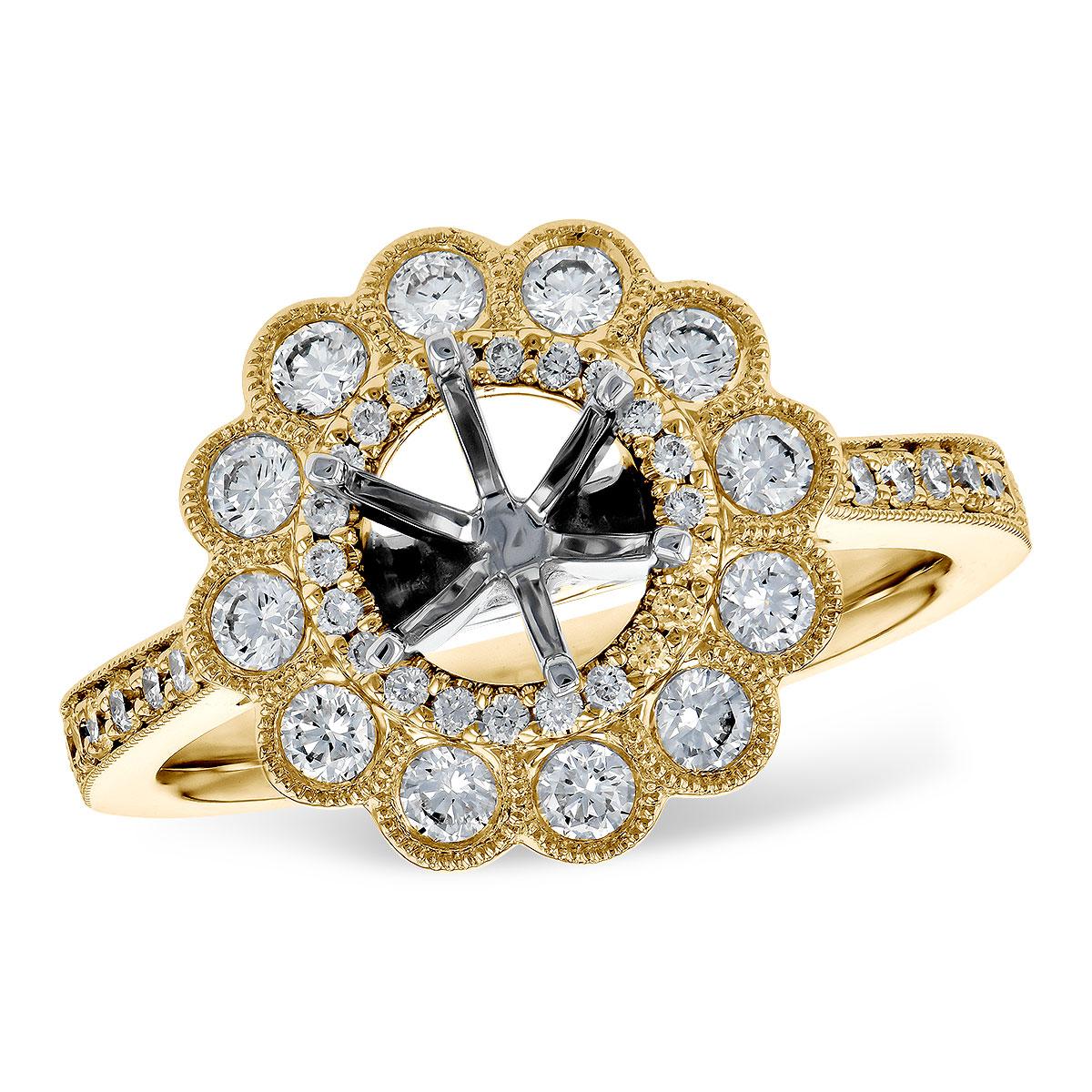 14KT Gold Semi-Mount Engagement Ring