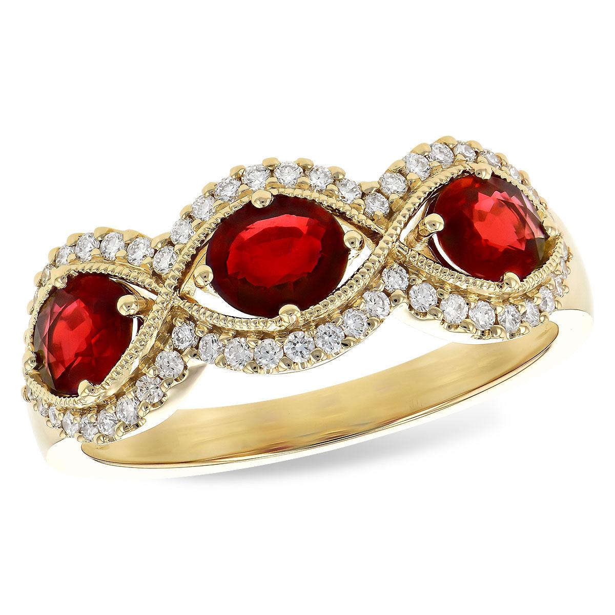 14KT Gold Ladies Ruby Wedding Ring