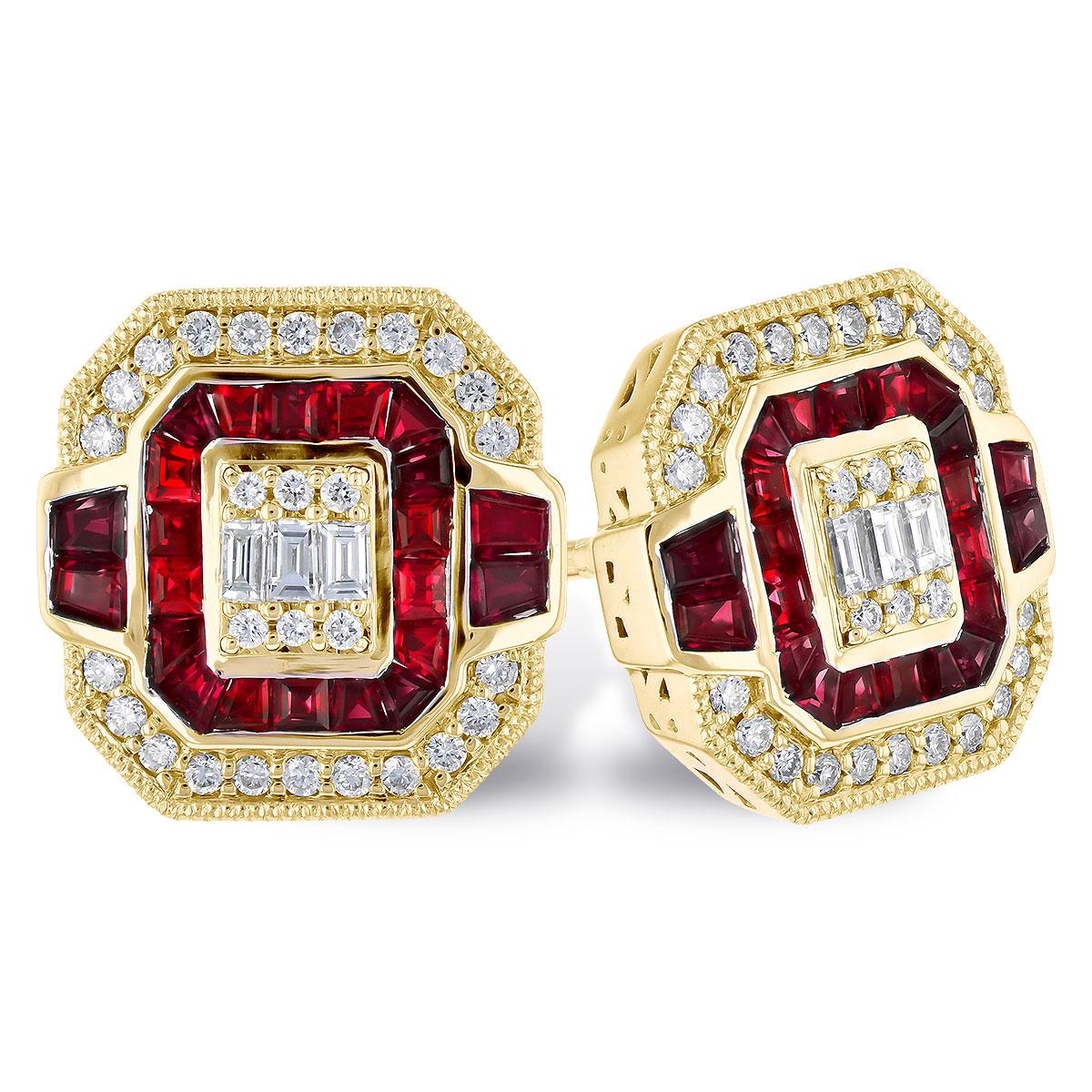 14KT Gold Ruby Earrings
