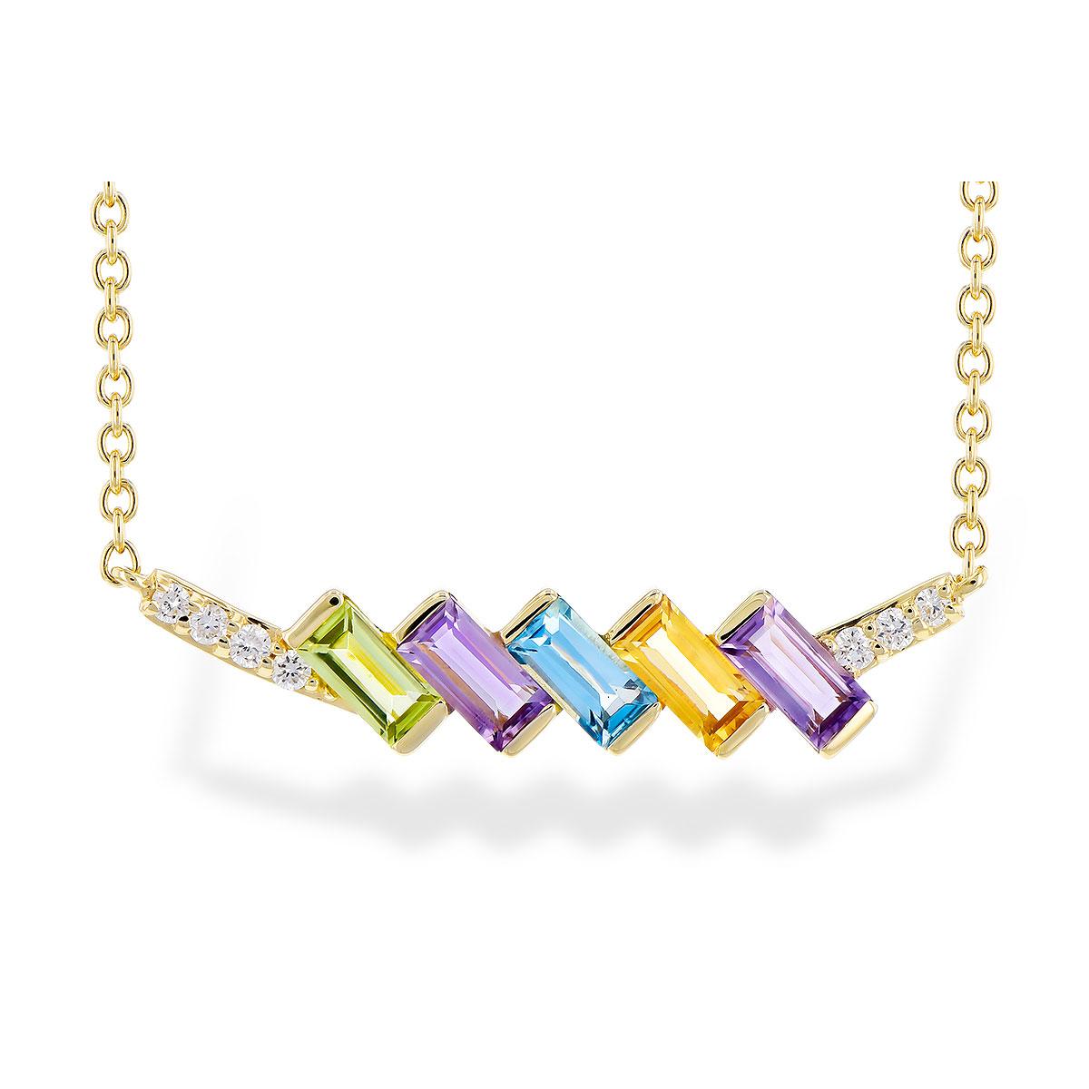 14KT Gold Multi-Stone Necklace
