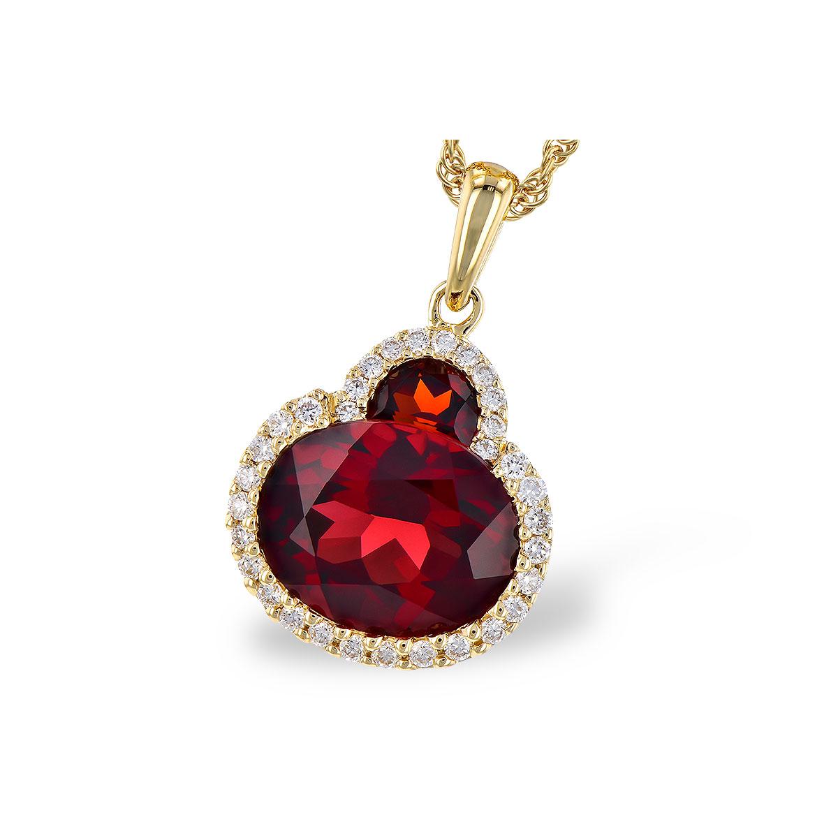 14KT Gold Garnet Necklace