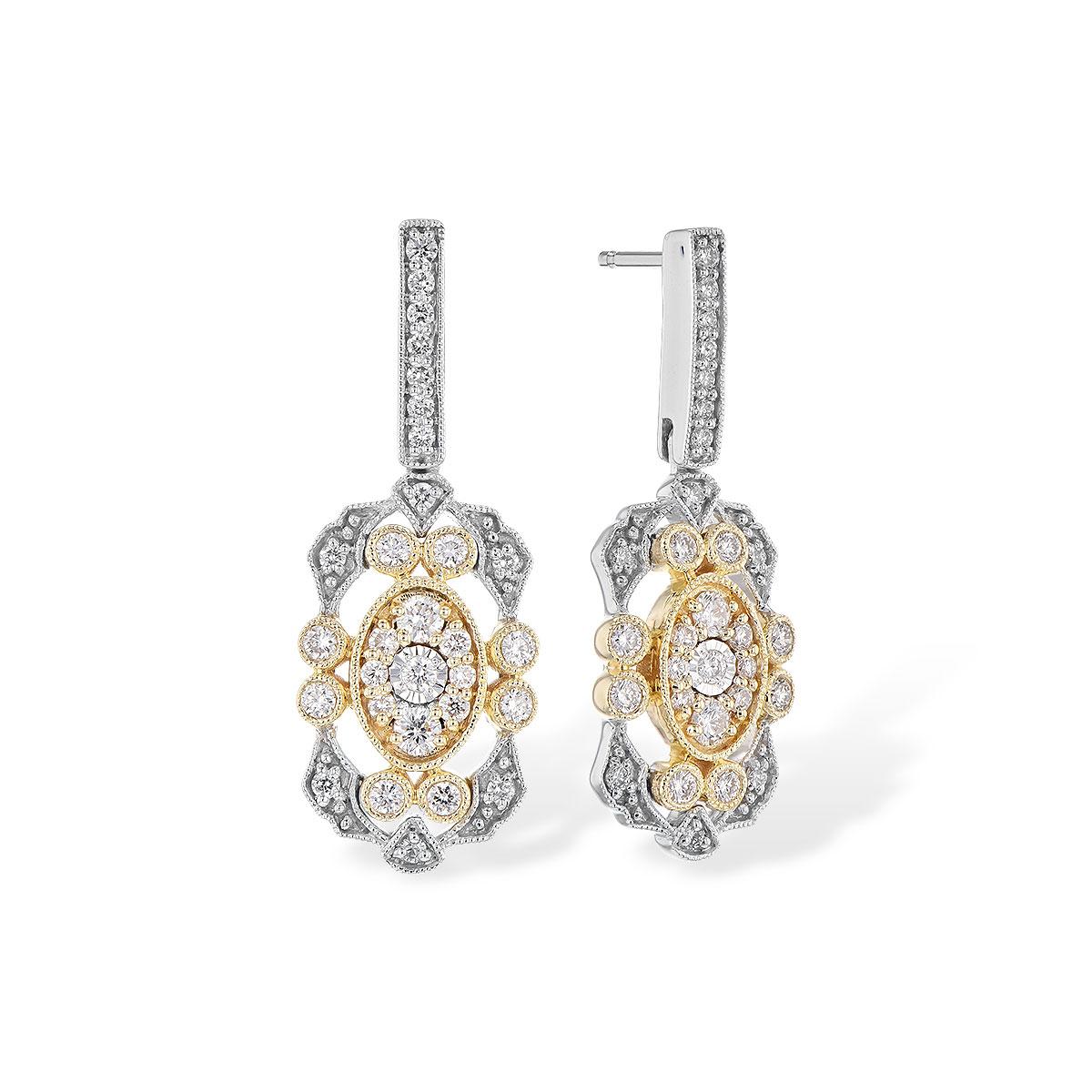 14KT Gold Diamond Earrings