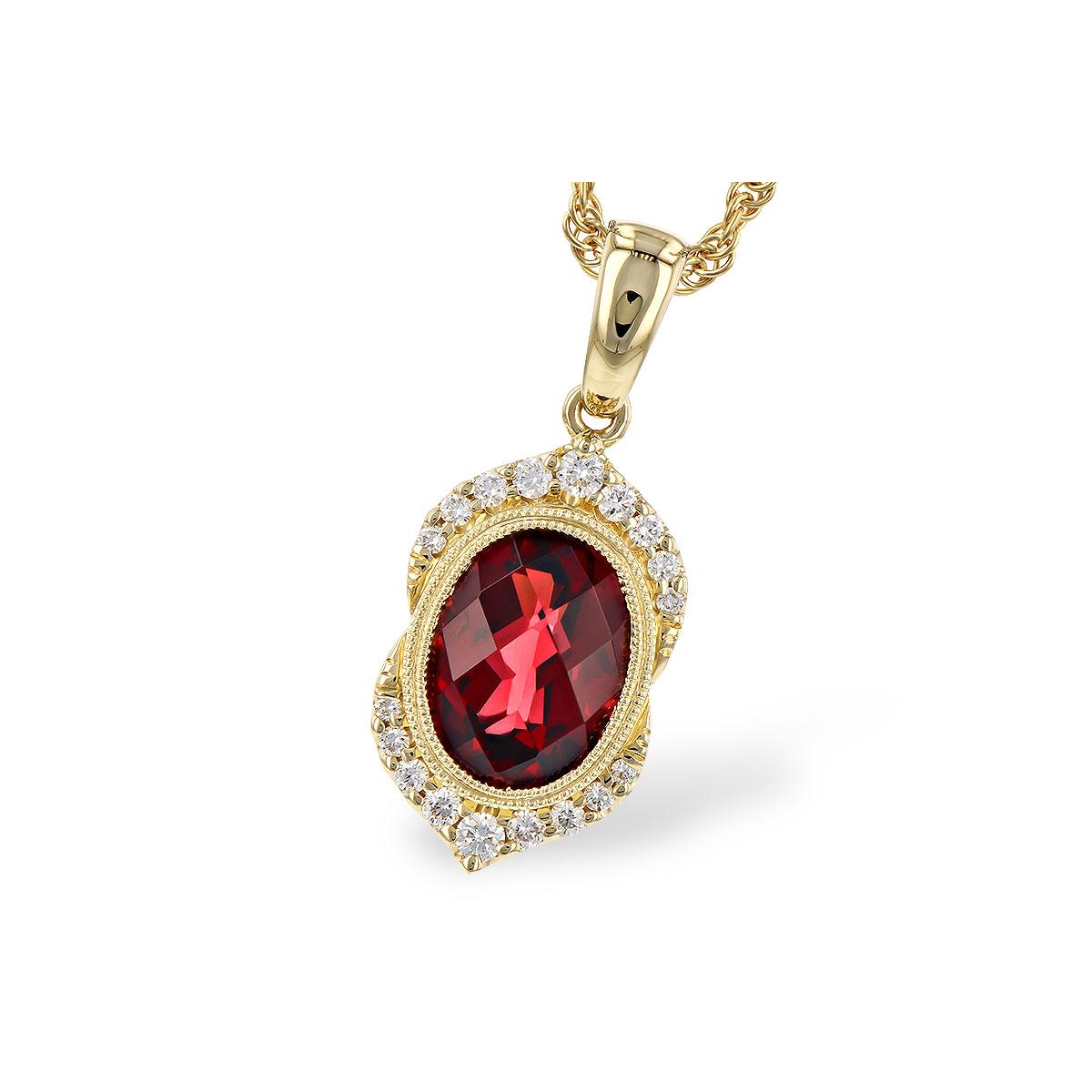 14KT Gold Garnet Necklace