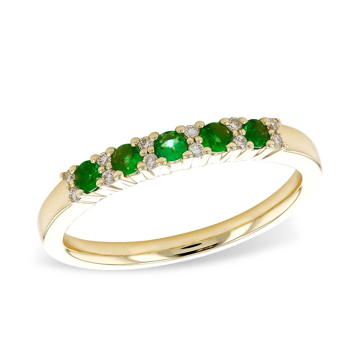 14KT Gold Ladies Emerald Wedding Ring