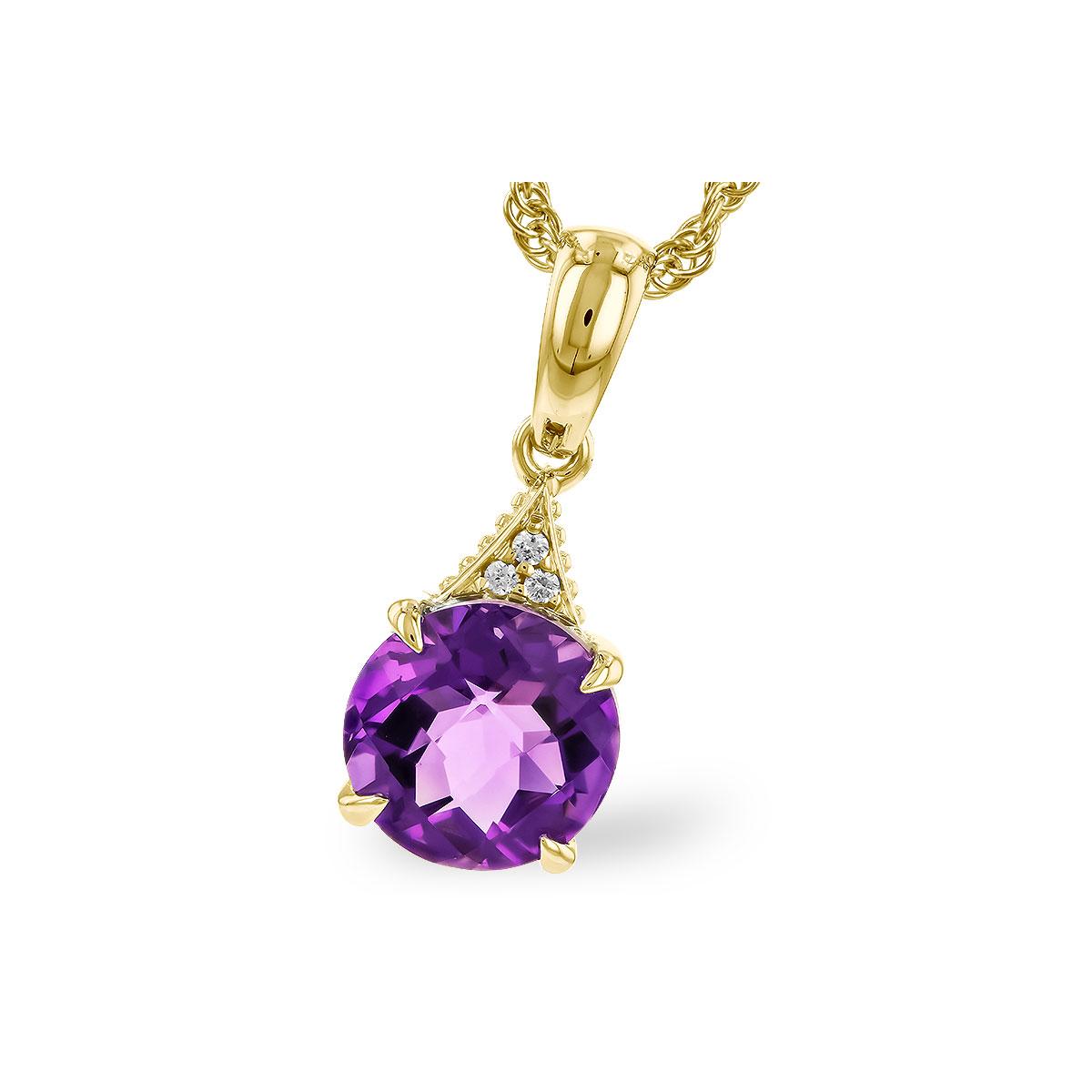 14KT Gold Amethyst Necklace