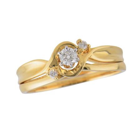 14KT Gold Two-Piece Diamond Wedding Set