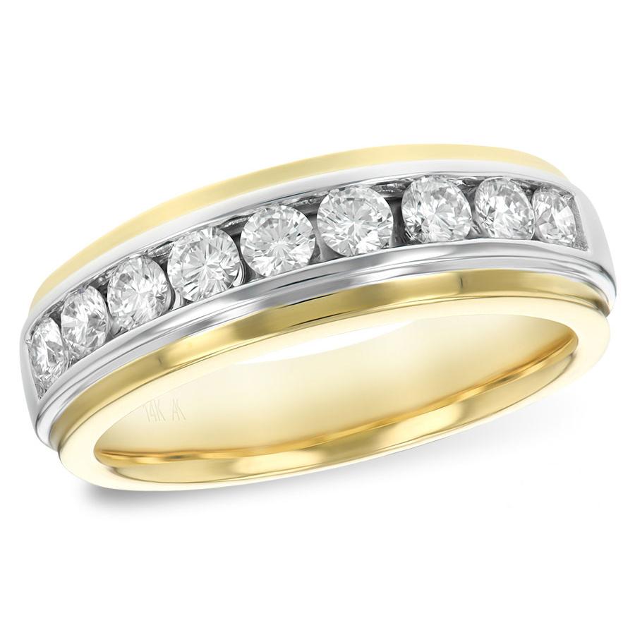 14KT Gold Mens Diamond Wedding Ring