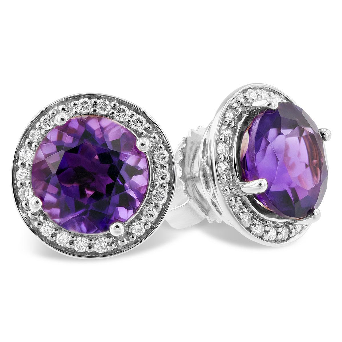 14KT Gold Amethyst Earrings