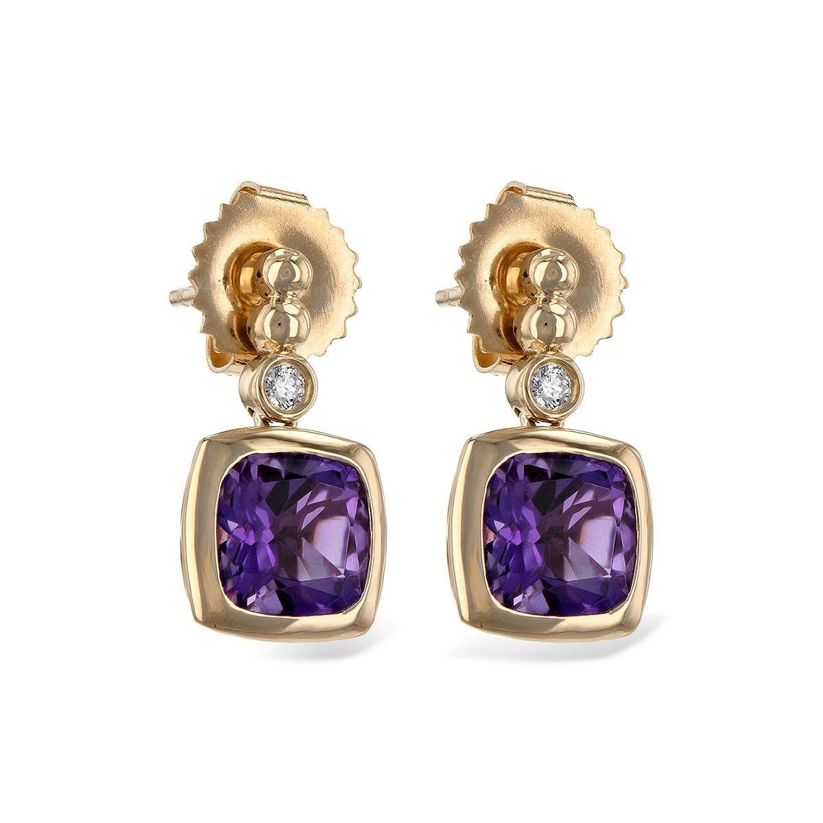 14KT Gold Amethyst Earrings