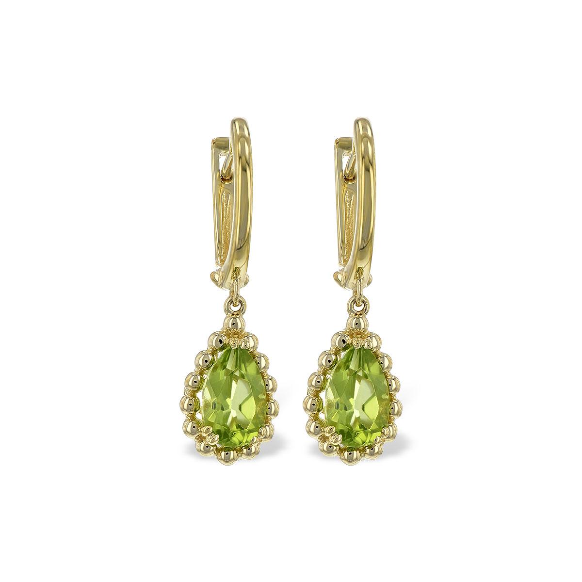 14KT Gold Peridot Earrings