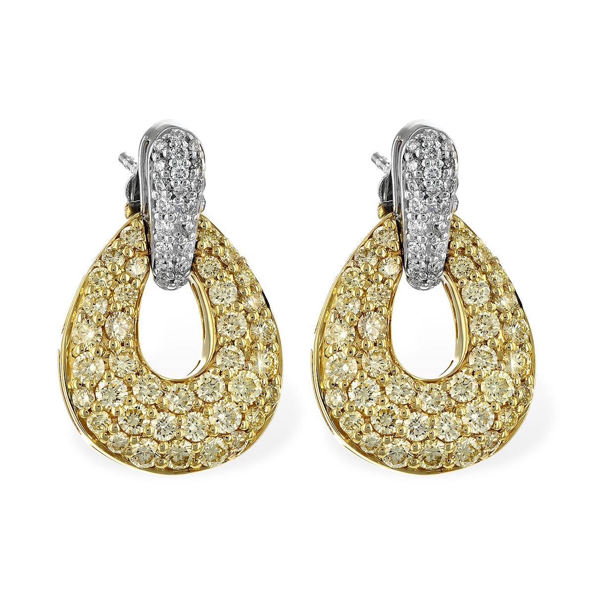 14KT Gold Yellow Diamond Earrings