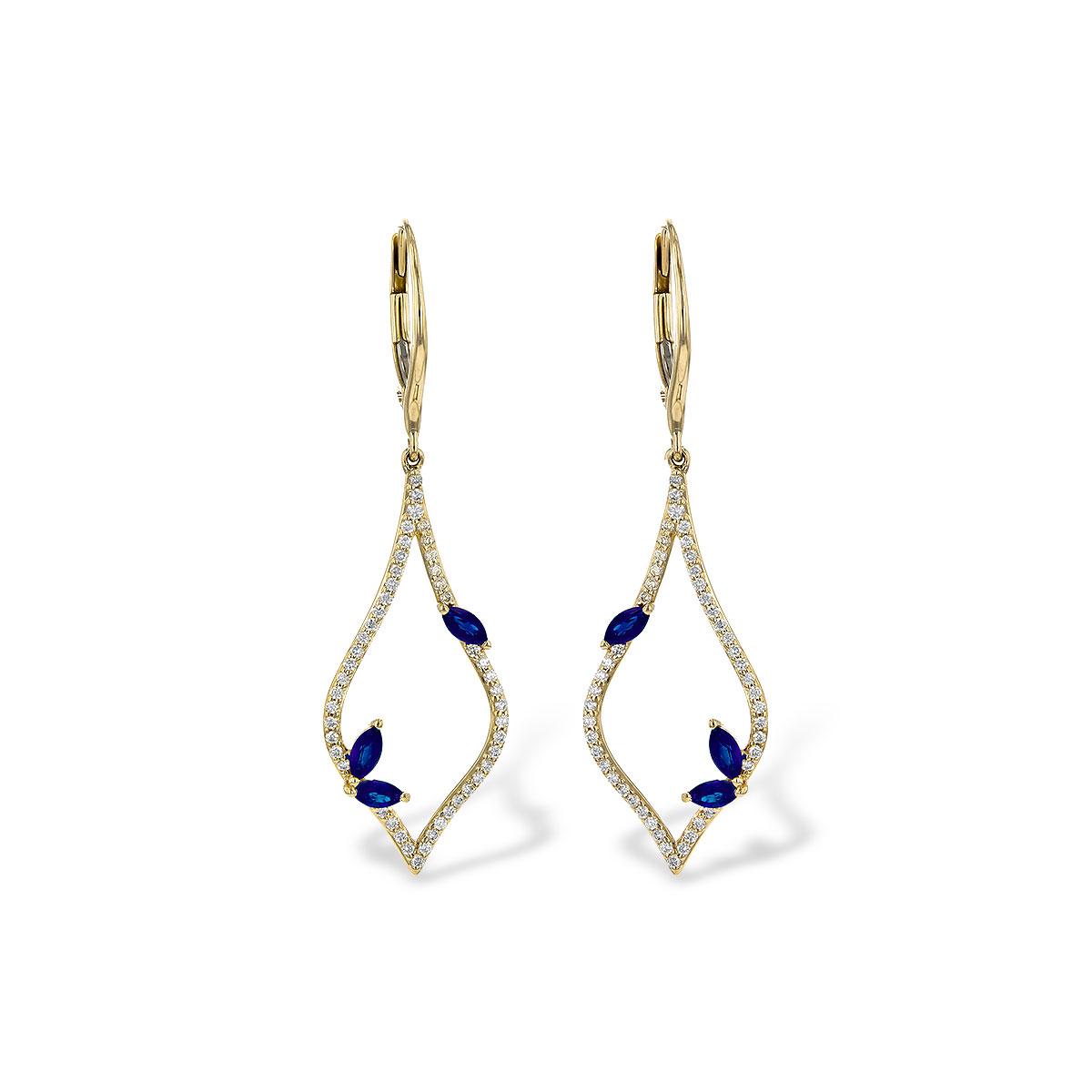 14KT Gold Sapphire Earrings