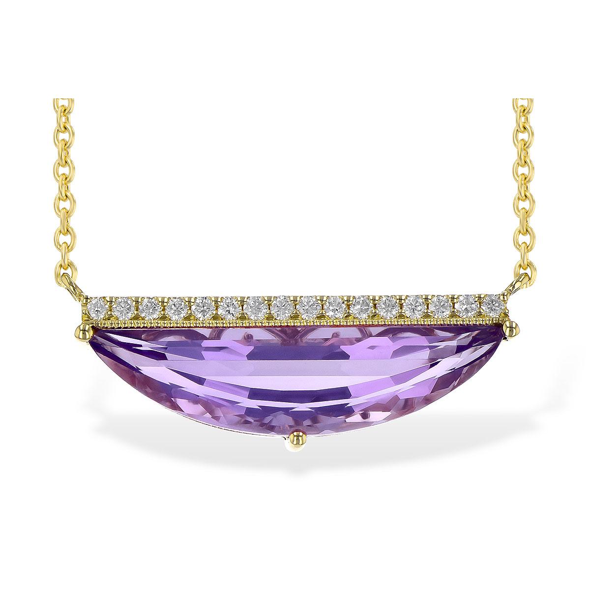 14KT Gold Amethyst Necklace