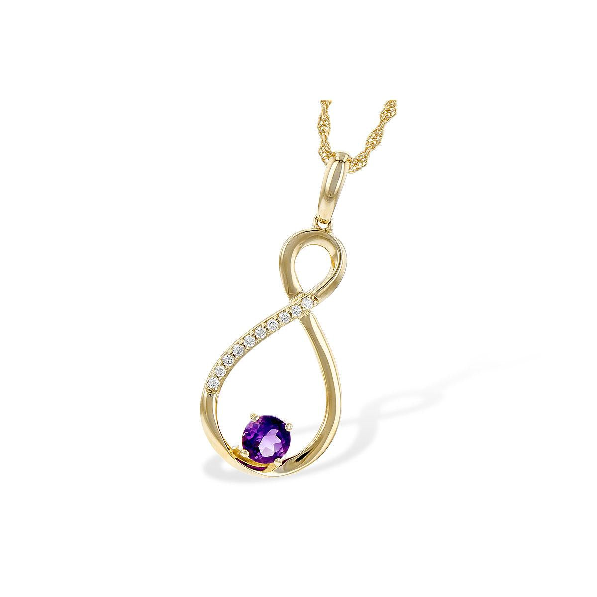 14KT Gold Amethyst Necklace