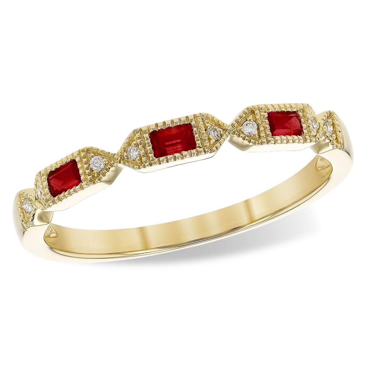 14KT Gold Ladies Ruby Wedding Ring