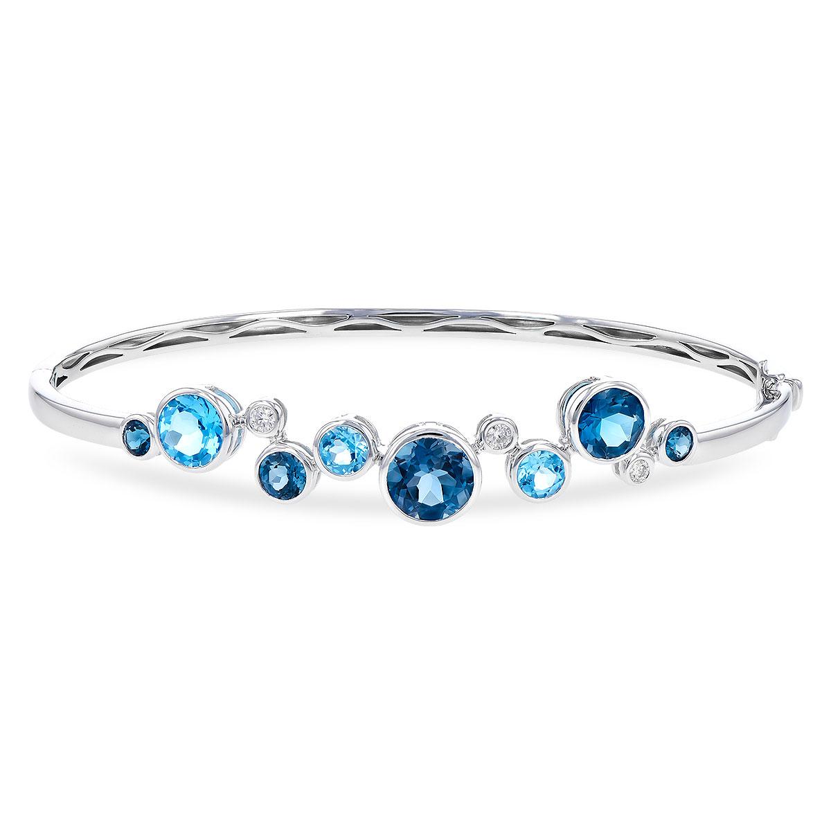 14KT Gold Blue Topaz Bracelet