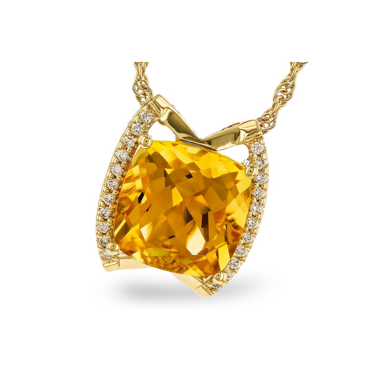 14KT Gold Citrine Necklace
