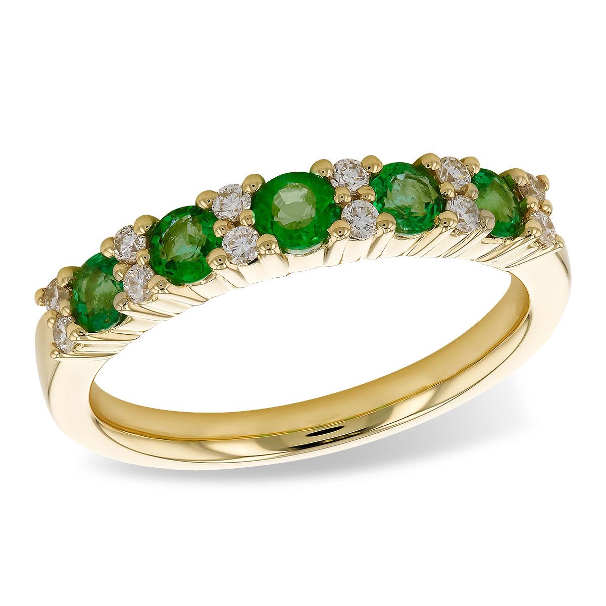 14KT Gold Ladies Emerald Wedding Ring