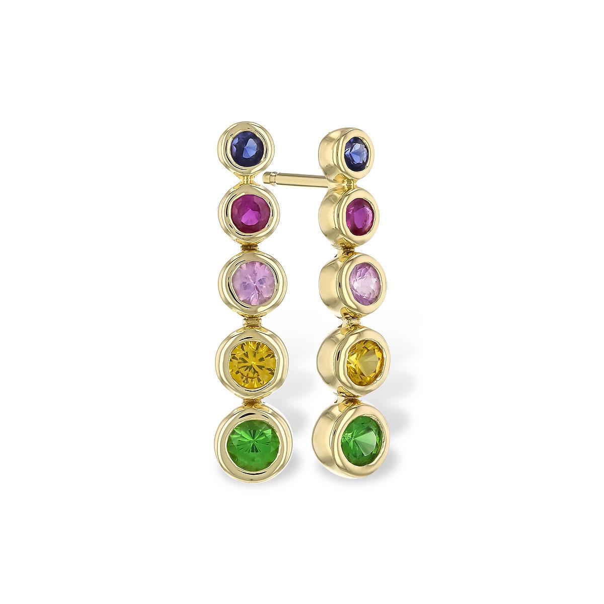 14KT Gold Multi-Stone Earrings