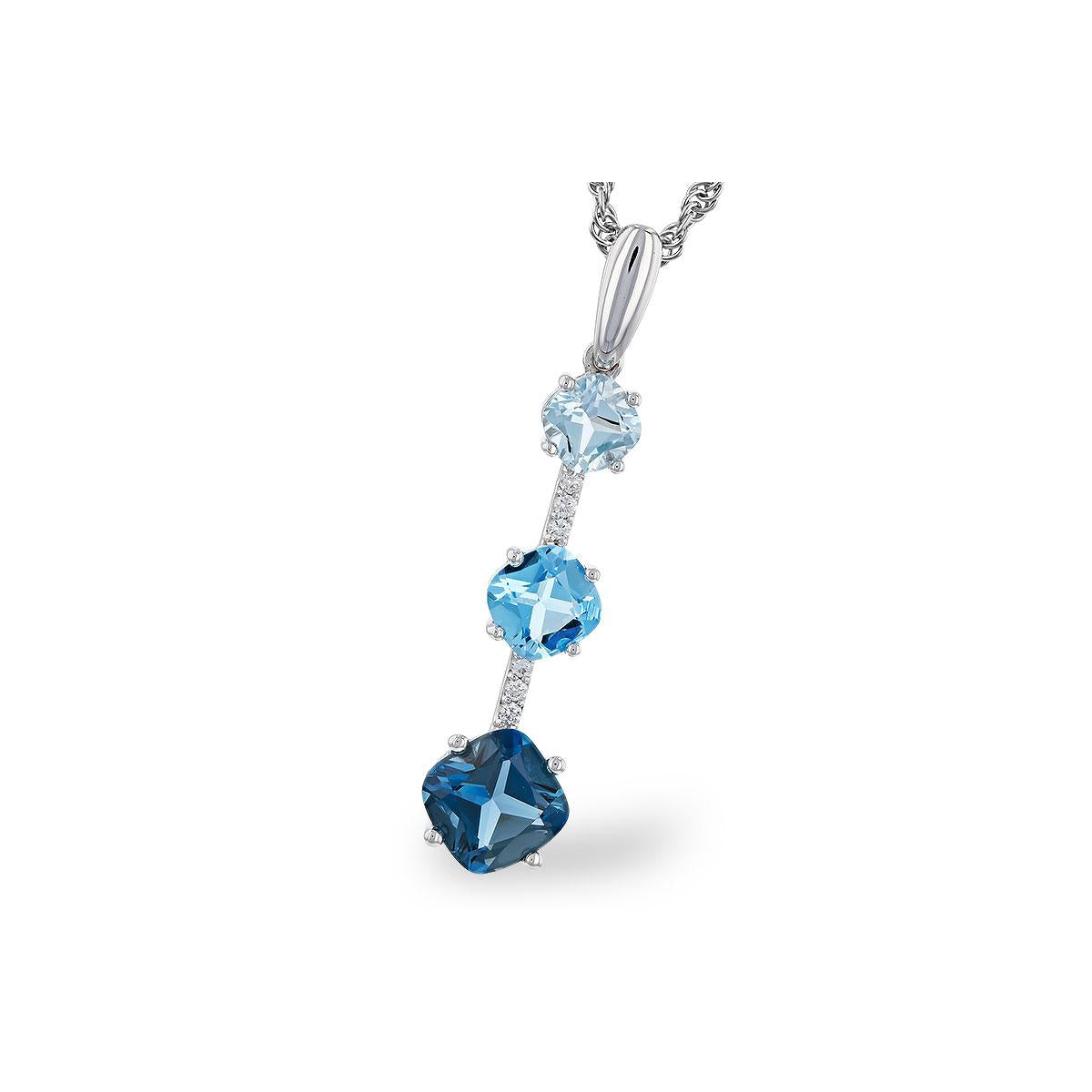 14KT Gold Blue Topaz Necklace