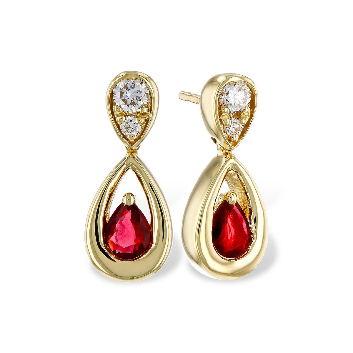 14KT Gold Ruby Earrings