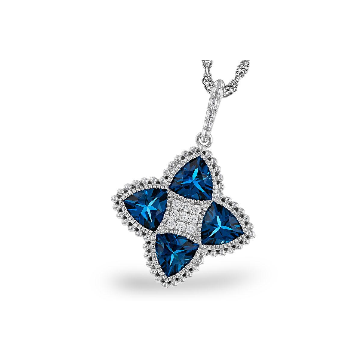 14KT Gold Blue Topaz Necklace